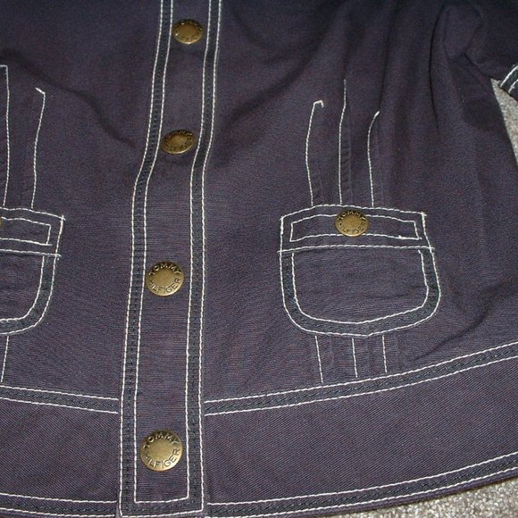 Tommy Hilfiger Womens Navy Blue Jacket Top Size M Medium Snap Front Collar EUC - Picture 3 of 4